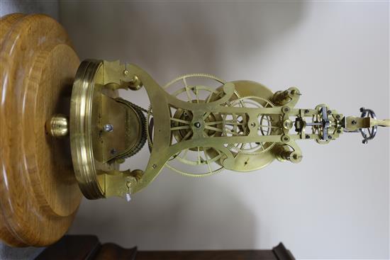 John Bell of Wigan. A rare balance wheel lever escapement brass skeleton timepiece, in the manner of James Condliff, Liverpool 11in. He